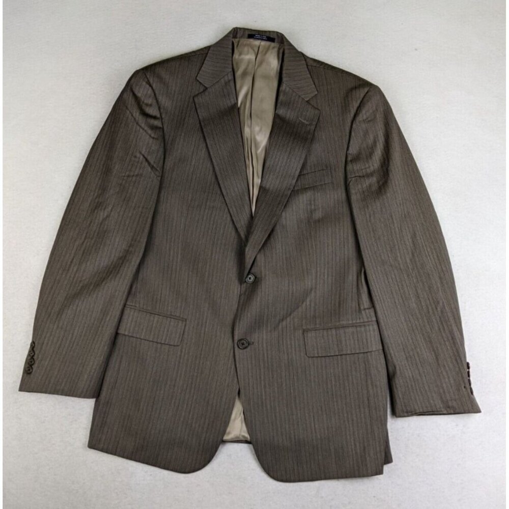 Hart Schaffner Marx Men's Blazer Size 40R Brown Striped 2-Button Sport Coat